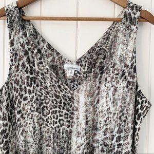 Allison Joy Tank Top Large Hamlin Leopard Smocked